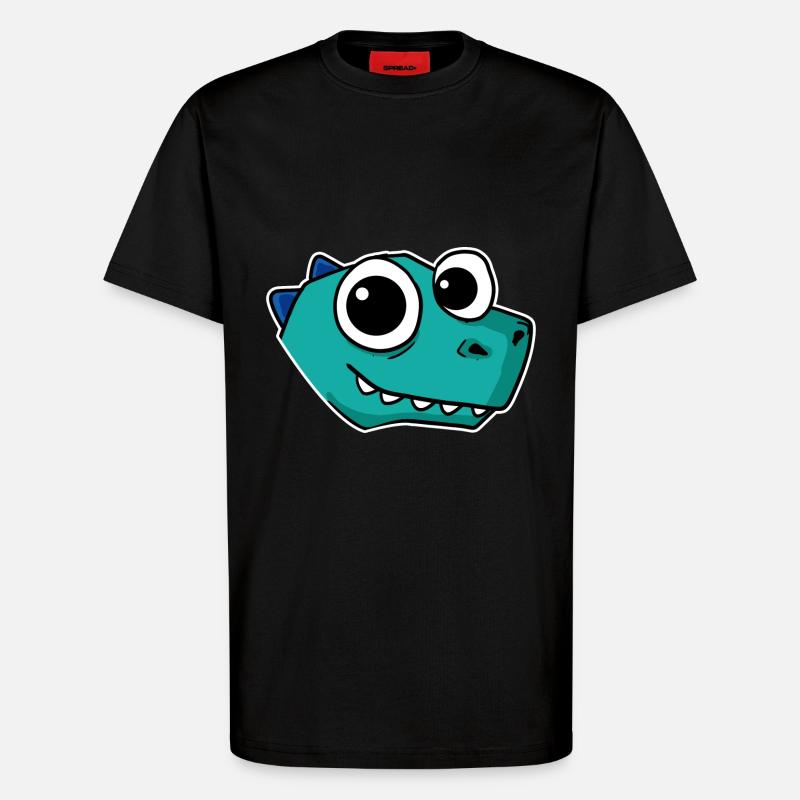 Dino Dinosaur Head - T-Shirt - made by SPREAD - SOLID BLACK