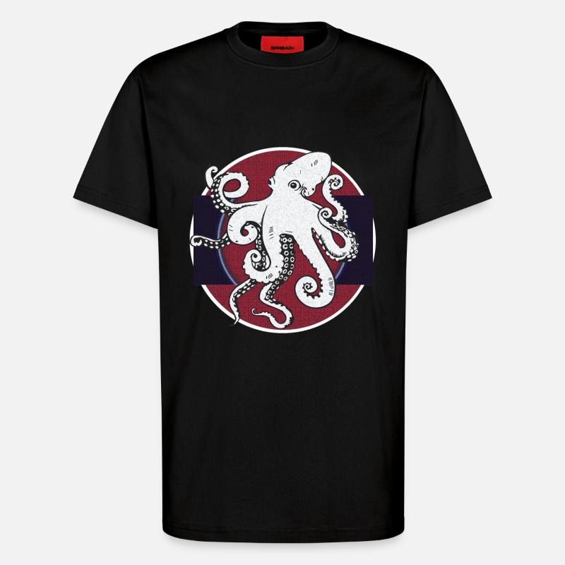 Friendly Octopus - T-Shirt - made by SPREAD - SOLID BLACK