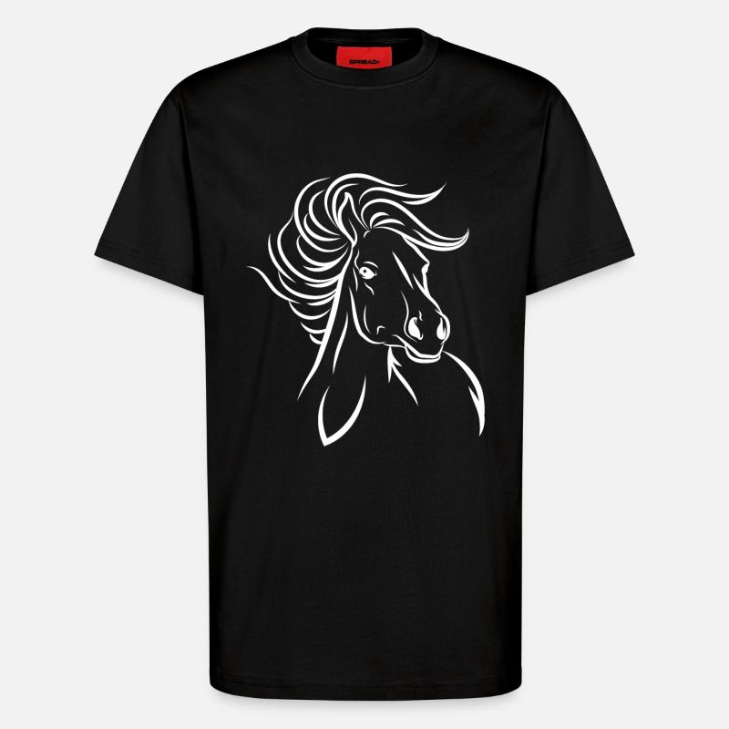 Cheval cheval - T-shirt bio décontracté fabriqué en UE - SOLID BLACK