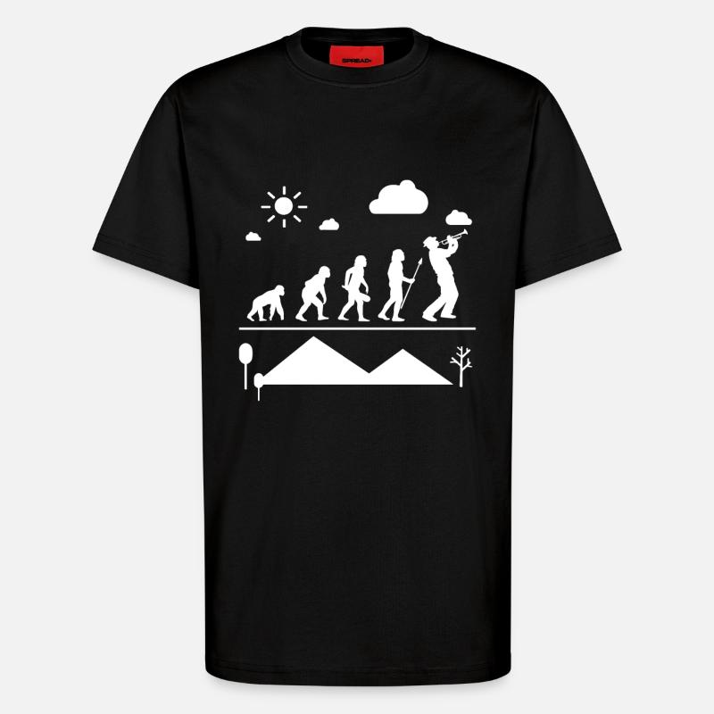 Trompete Trompete Evolution - T-Shirt - made by SPREAD - SOLID BLACK