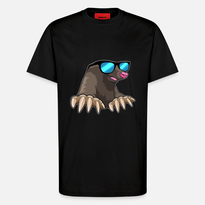 Taupe avec lunettes de soleil - T-shirt bio décontracté fabriqué en UE - SOLID BLACK