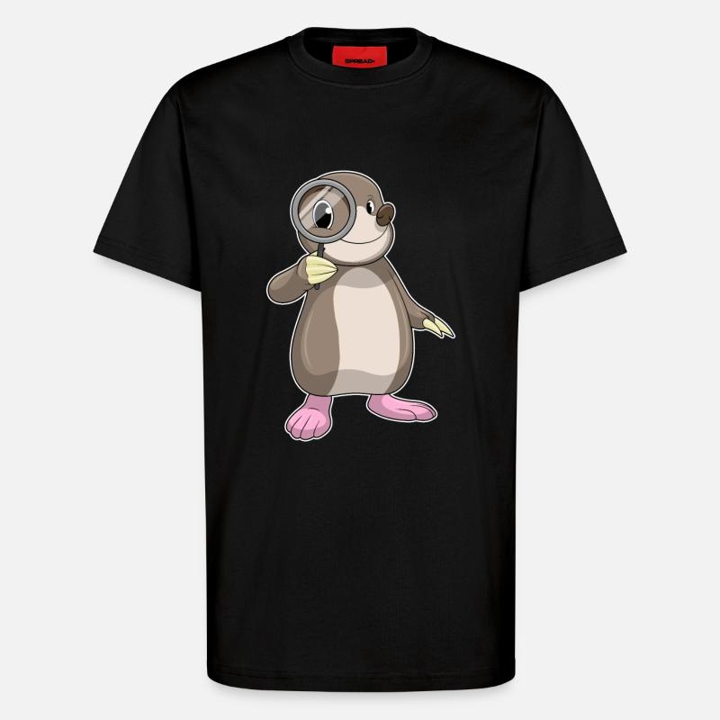 Mole with magnifying glass - T-Shirt - made by SPREAD - SOLID BLACK