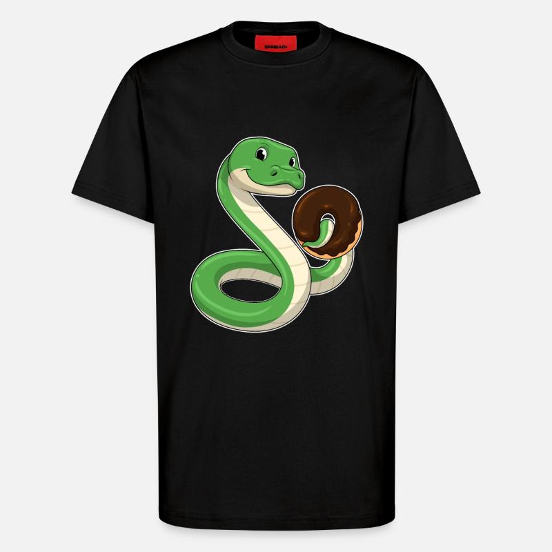 Serpent avec beignet - T-shirt bio décontracté fabriqué en UE - SOLID BLACK