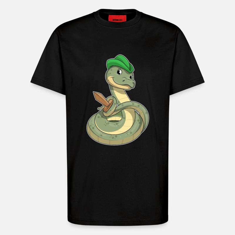 Snake with Sword - T-Shirt - made by SPREAD - SOLID BLACK