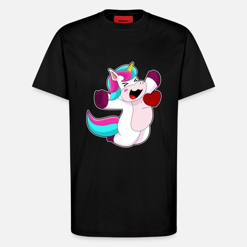 Einhorn mit Herz - T-Shirt - made by SPREAD - SOLID BLACK