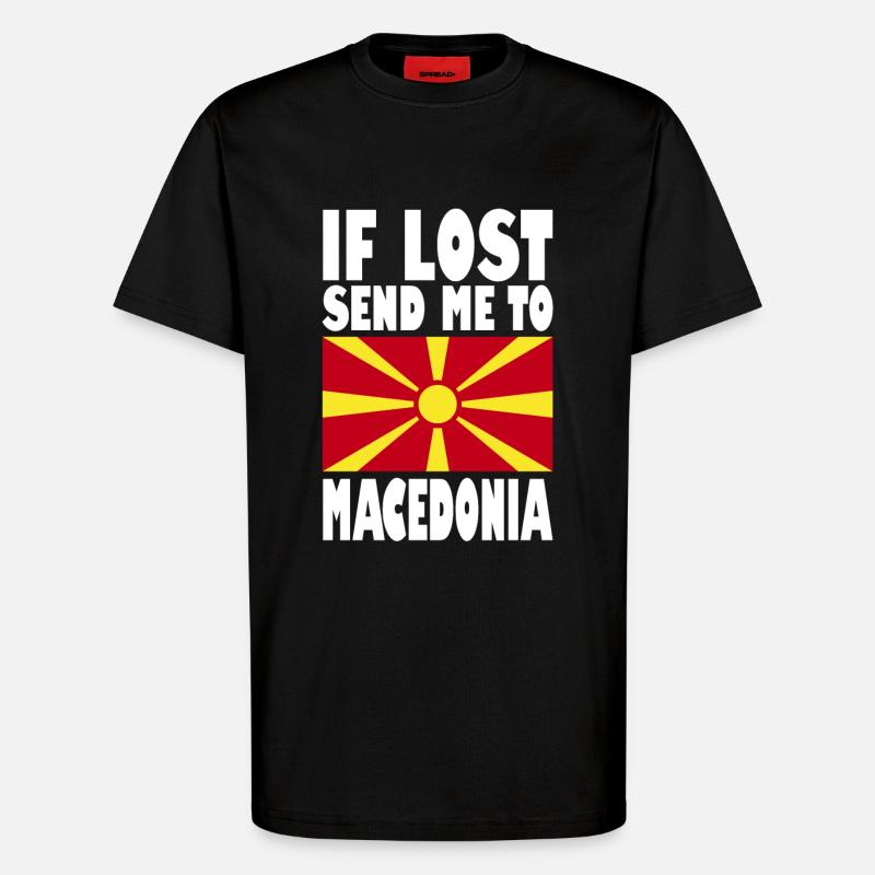Mazedonien Flagge Spruch - T-Shirt - made by SPREAD - SOLID BLACK