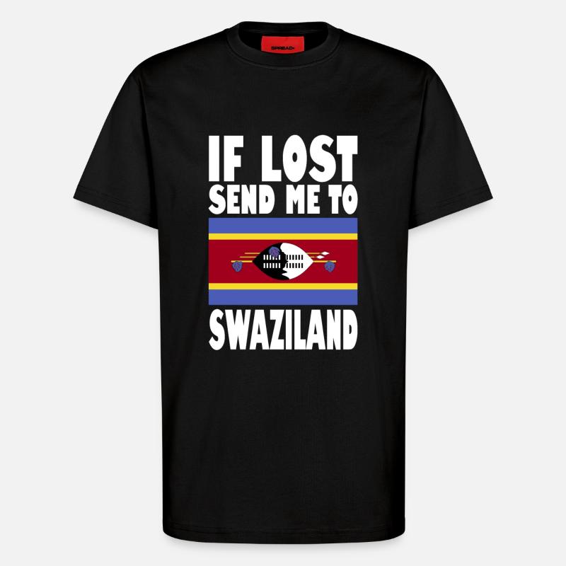 Drapeau du Swaziland - T-shirt bio décontracté fabriqué en UE - SOLID BLACK