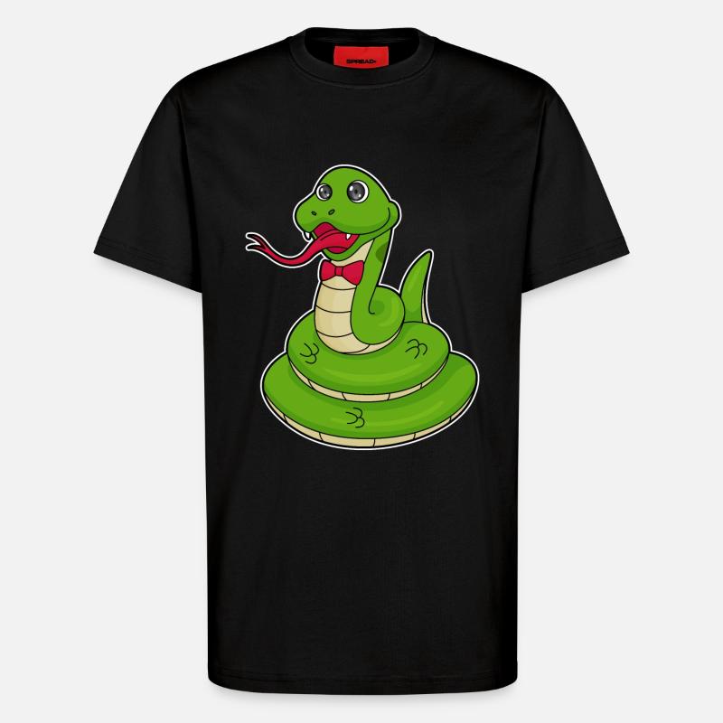 Serpent avec boucle - T-shirt bio décontracté fabriqué en UE - SOLID BLACK