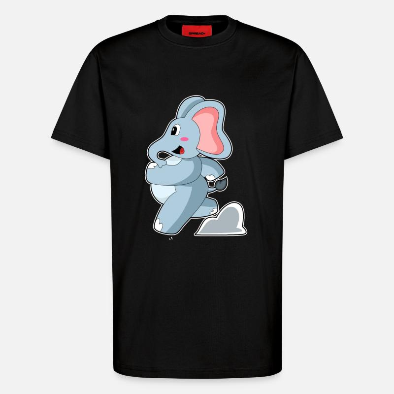 Elefant als Jogger - T-Shirt - made by SPREAD - SOLID BLACK