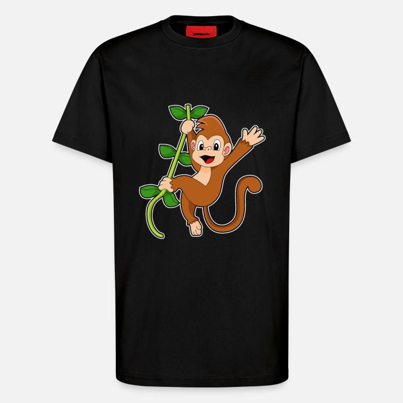 Affe im Urwald - T-Shirt - made by SPREAD - SOLID BLACK