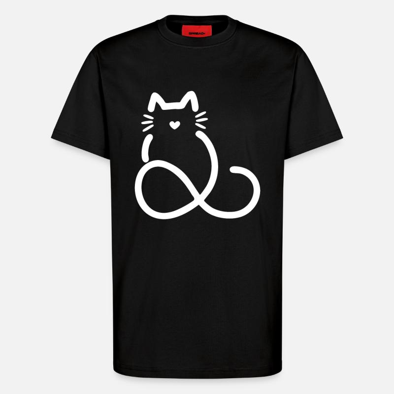 unendliche Liebe Herzform Katze - T-Shirt - made by SPREAD - SOLID BLACK