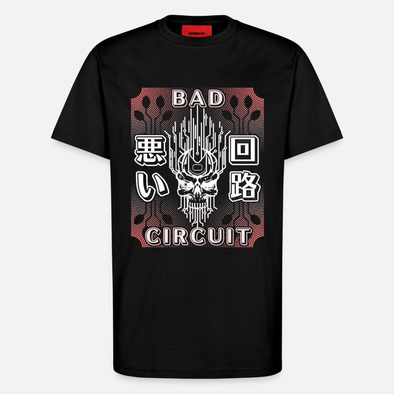 Circuit, Computer Board, Skull Saying - T-Shirt - made by SPREAD - SOLID BLACK