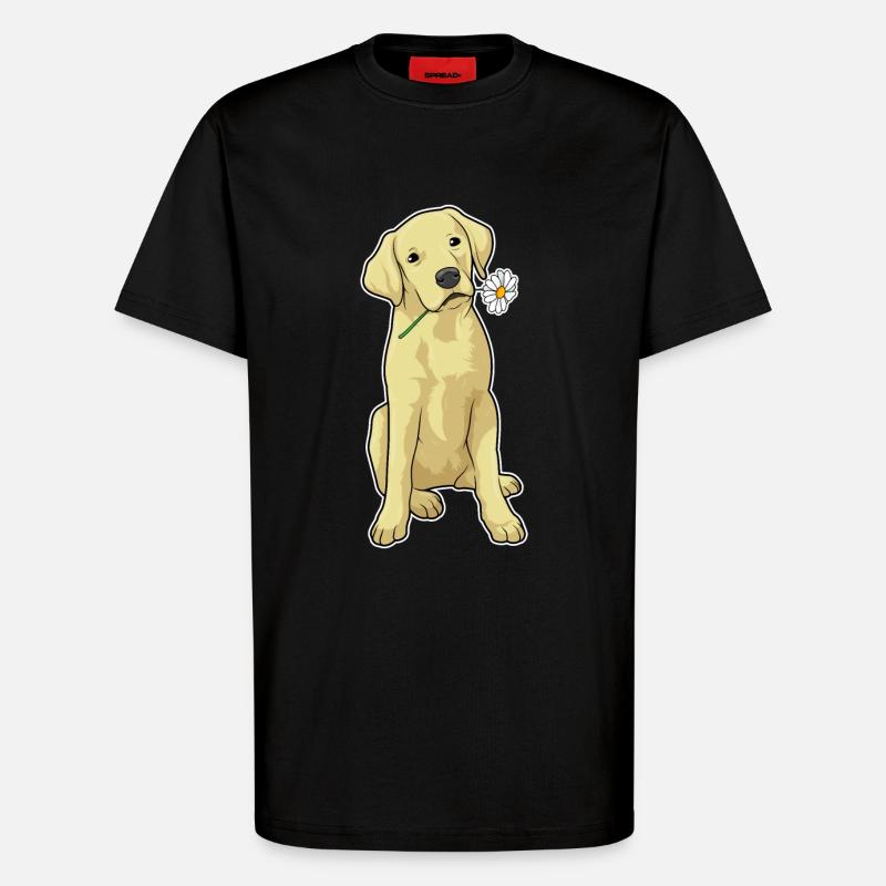 Labrador Gänseblümchen - T-Shirt - made by SPREAD - SOLID BLACK