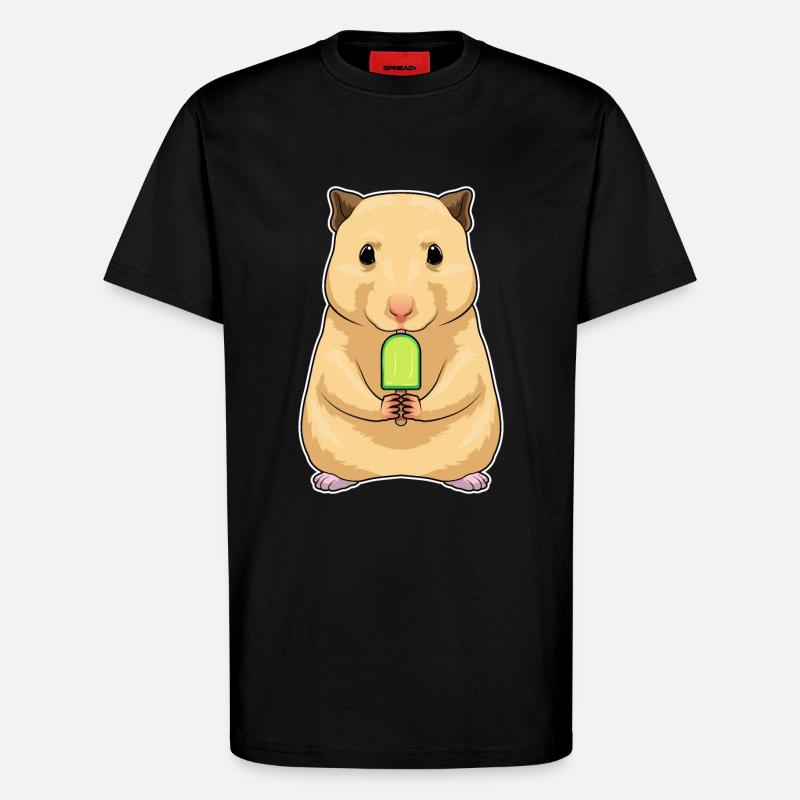 Hamster popsicles - T-Shirt - made by SPREAD - SOLID BLACK