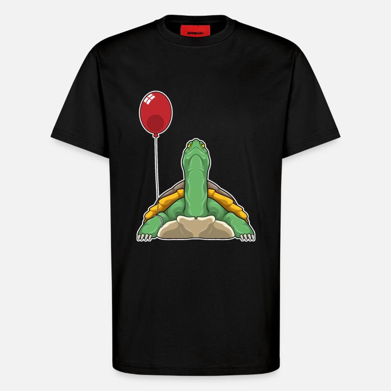 Turtle Balloon - T-Shirt - made by SPREAD - SOLID BLACK