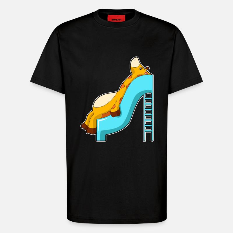 Giraffe Rutsche - T-Shirt - made by SPREAD - SOLID BLACK