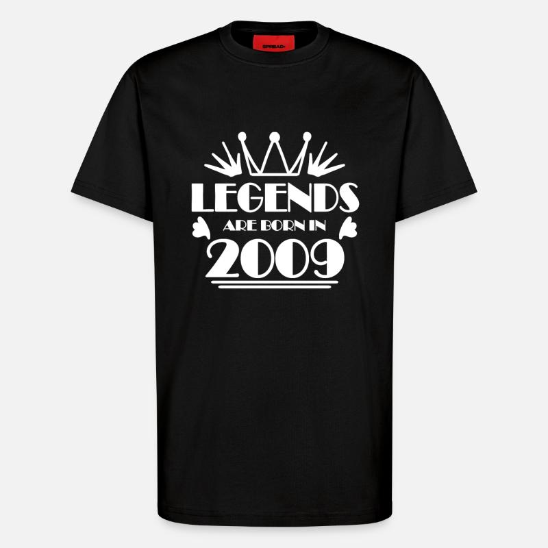 2009 - Né en 2009 - T-shirt bio décontracté fabriqué en UE - SOLID BLACK