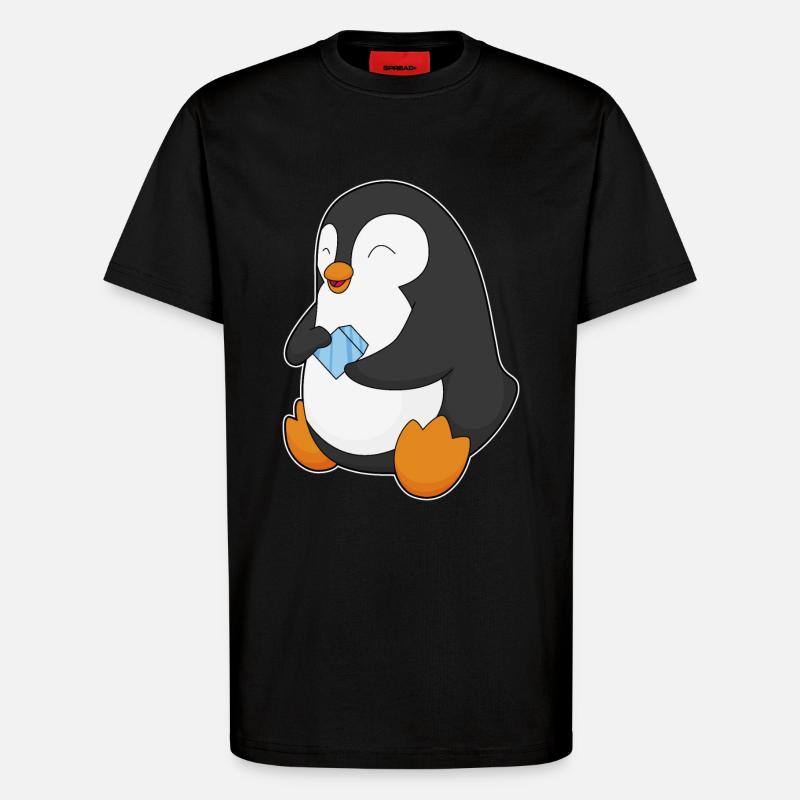 Penguin - T-shirt bio décontracté fabriqué en UE - SOLID BLACK