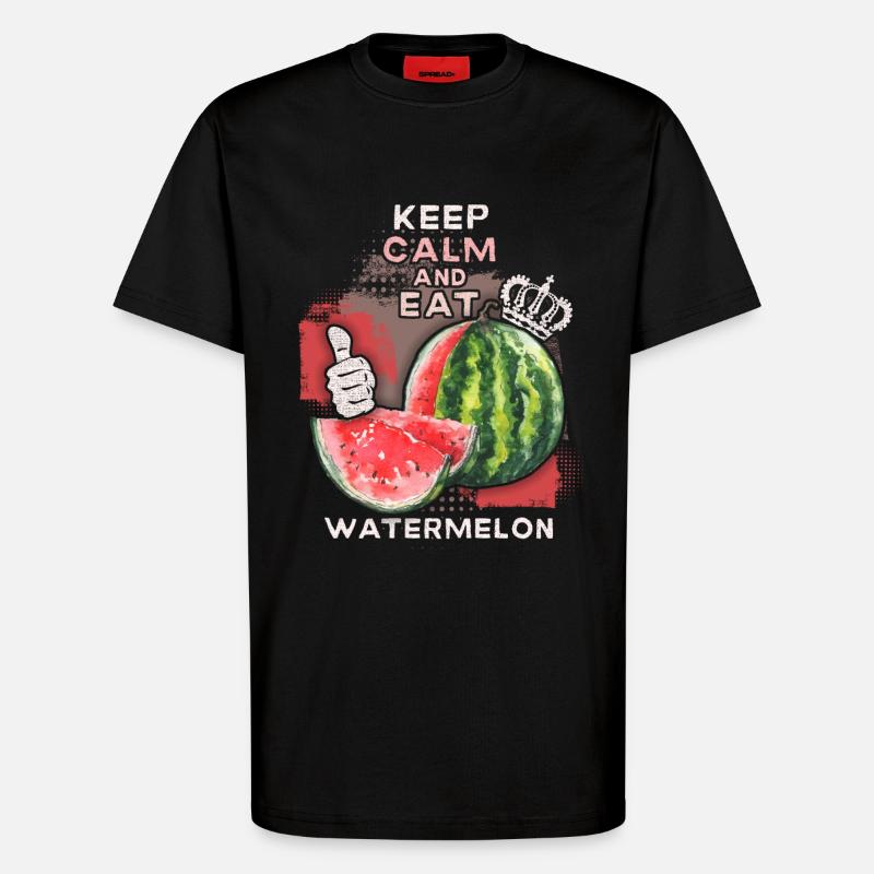 Pastèque drôle de dicton Eat-Watermelon - T-shirt bio décontracté fabriqué en UE - SOLID BLACK