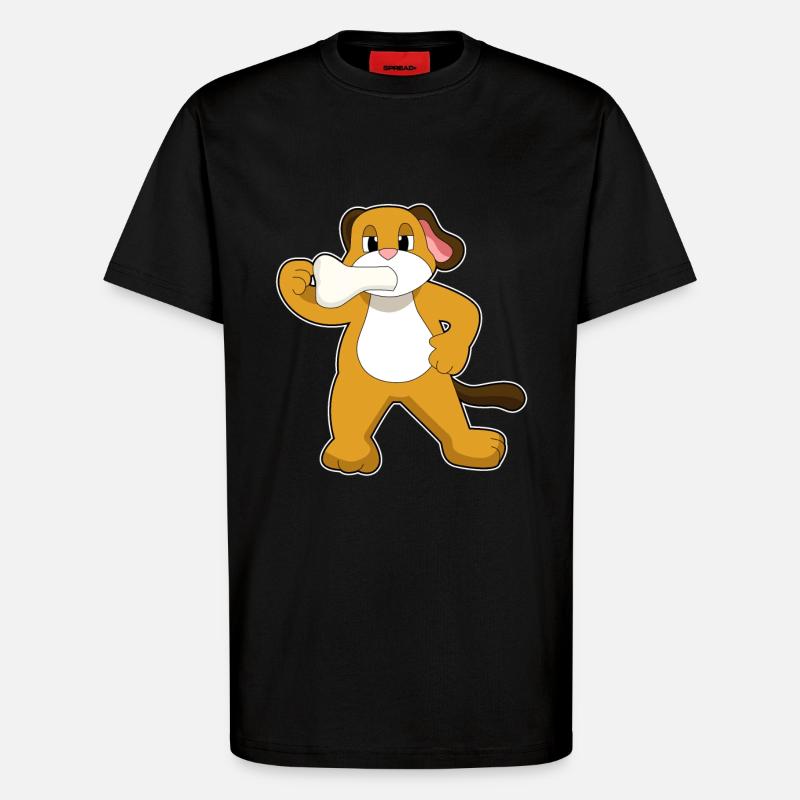 Os de chien - T-shirt bio décontracté fabriqué en UE - SOLID BLACK
