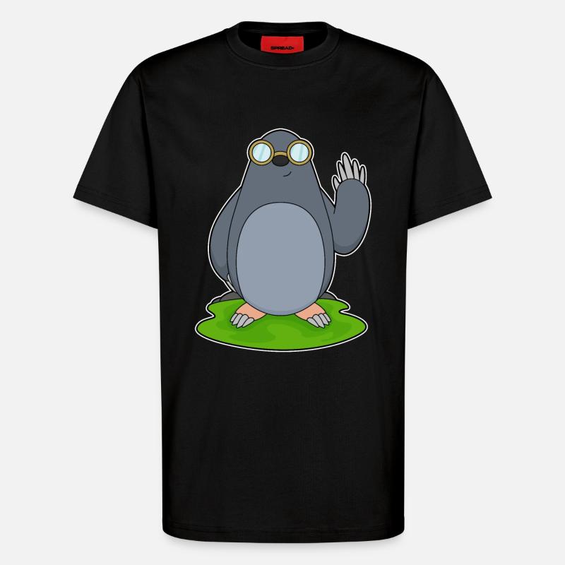 Maulwurf Brille - T-Shirt - made by SPREAD - SOLID BLACK