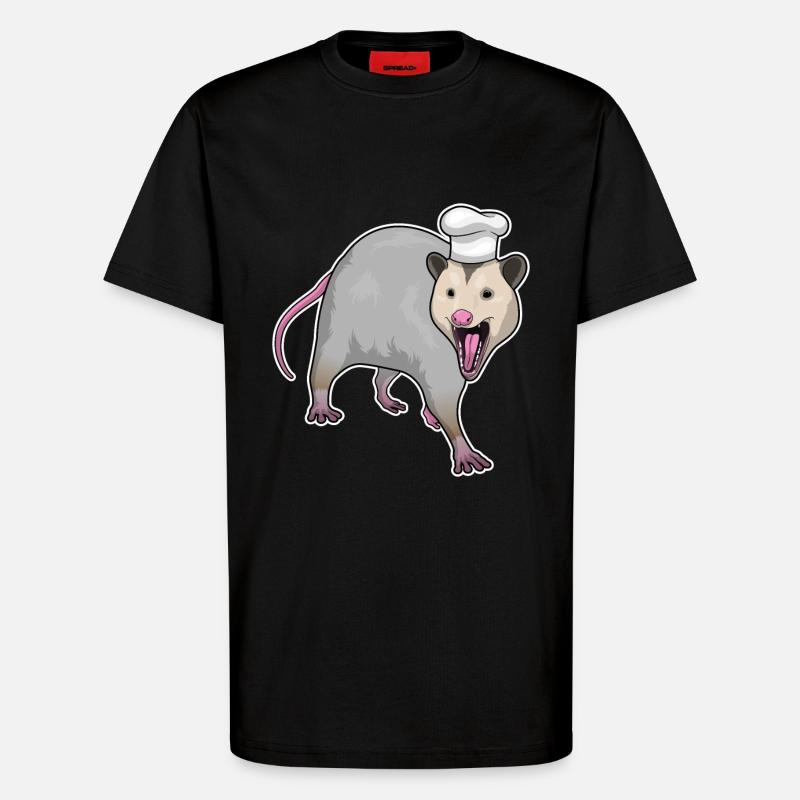 Marsupial Cook Chef's Hat - T-Shirt - made by SPREAD - SOLID BLACK