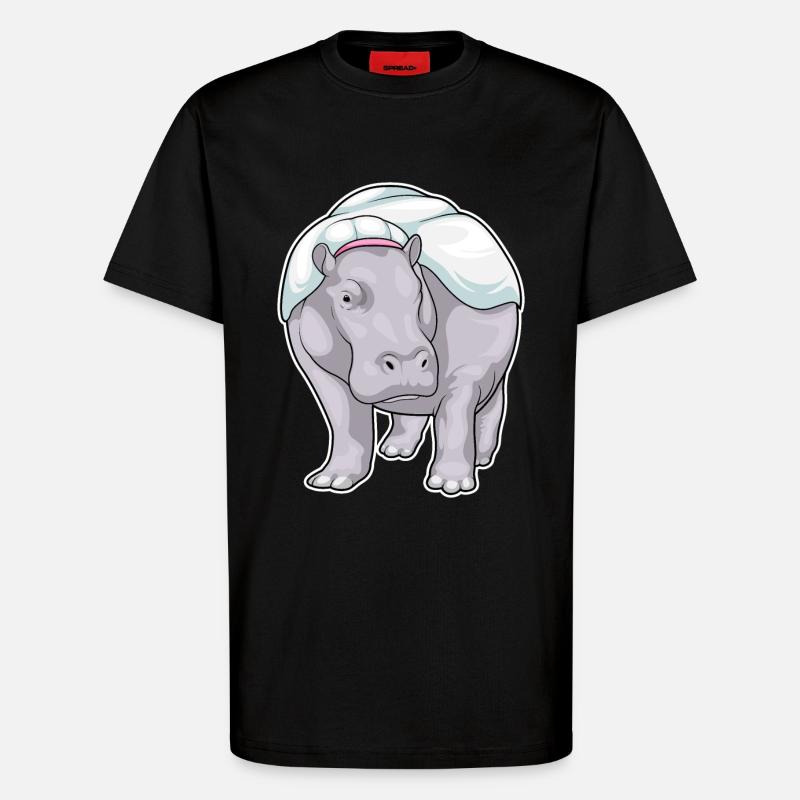Hippo Bride Wedding - T-Shirt - made by SPREAD - SOLID BLACK
