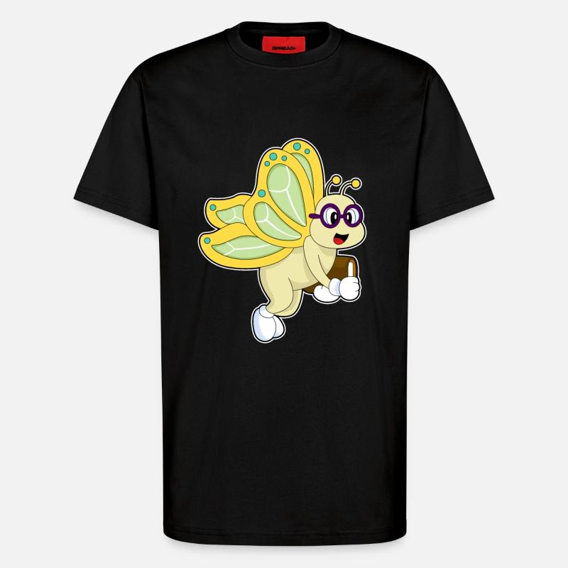 Butterfly Book - T-Shirt - made by SPREAD - SOLID BLACK