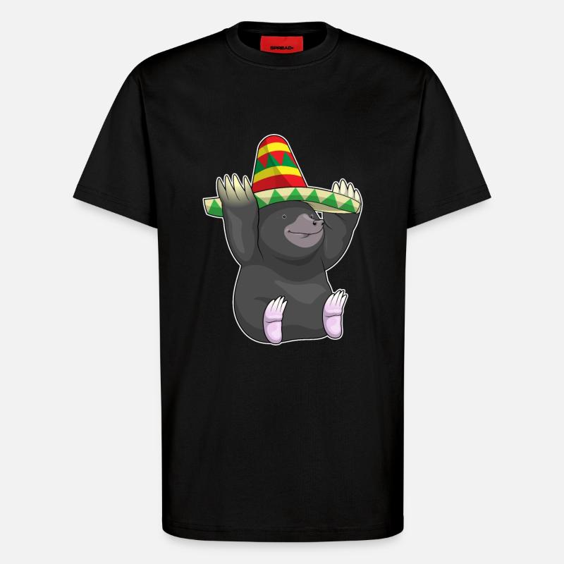 Mole Mexican Hat - T-Shirt - made by SPREAD - SOLID BLACK