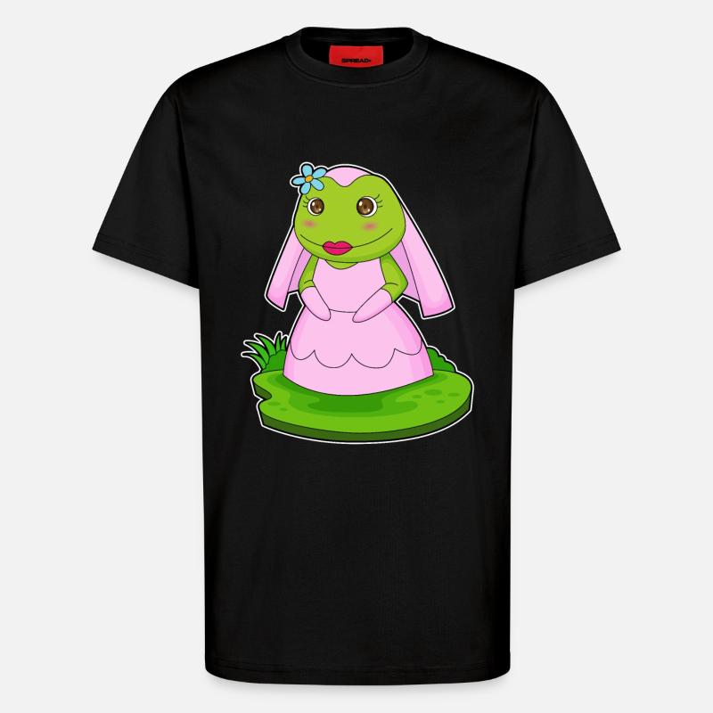 Frosch Braut Blume Hochzeit - T-Shirt - made by SPREAD - SOLID BLACK