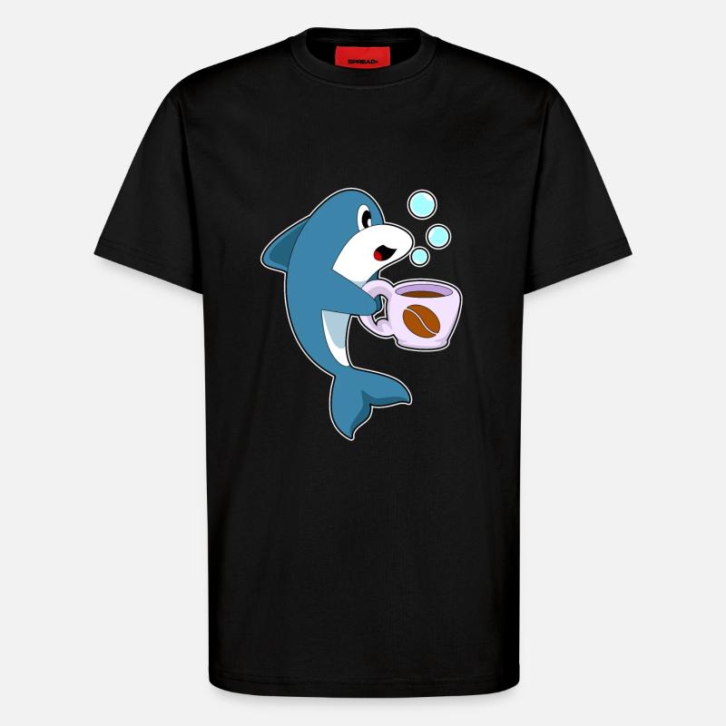 Tasse à café Delfin - T-shirt bio décontracté fabriqué en UE - SOLID BLACK