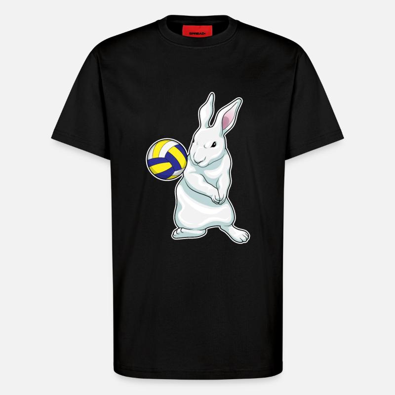 Volley-ball de lapin - T-shirt bio décontracté fabriqué en UE - SOLID BLACK