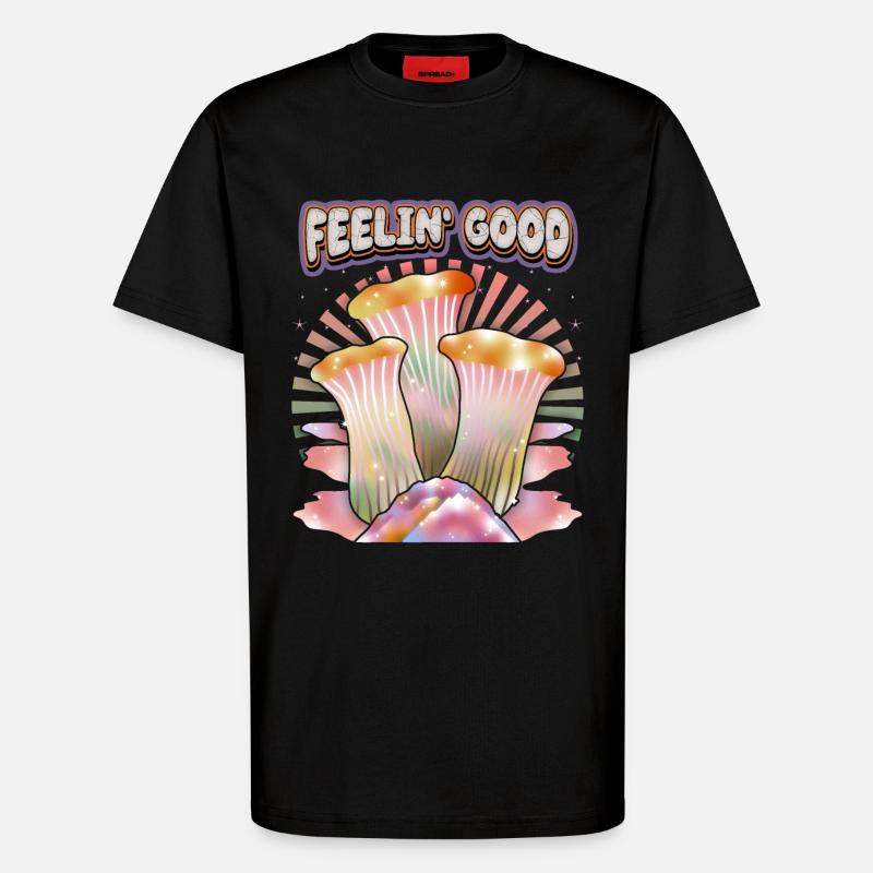 Magic Mushrooms, Psychedelische Pilze, Spruch - T-Shirt - made by SPREAD - SOLID BLACK