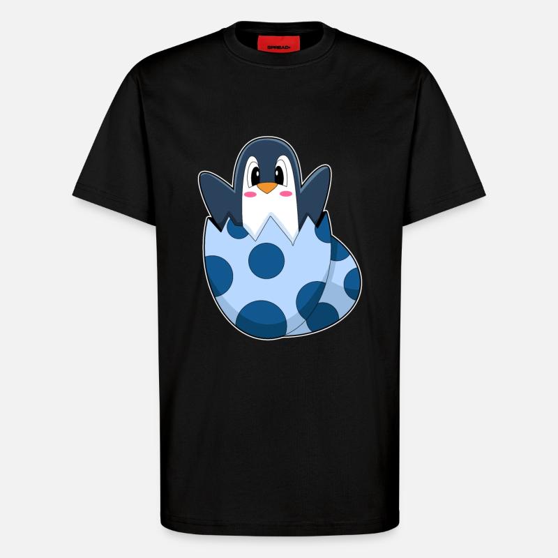 Oeuf de pingouin - T-shirt bio décontracté fabriqué en UE - SOLID BLACK