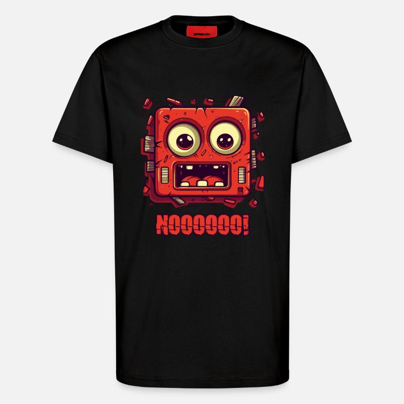 Non! Drôle de visage - T-shirt bio décontracté fabriqué en UE - SOLID BLACK