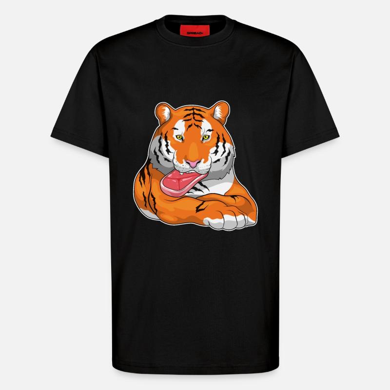 Tiger Fleisch - T-Shirt - made by SPREAD - SOLID BLACK