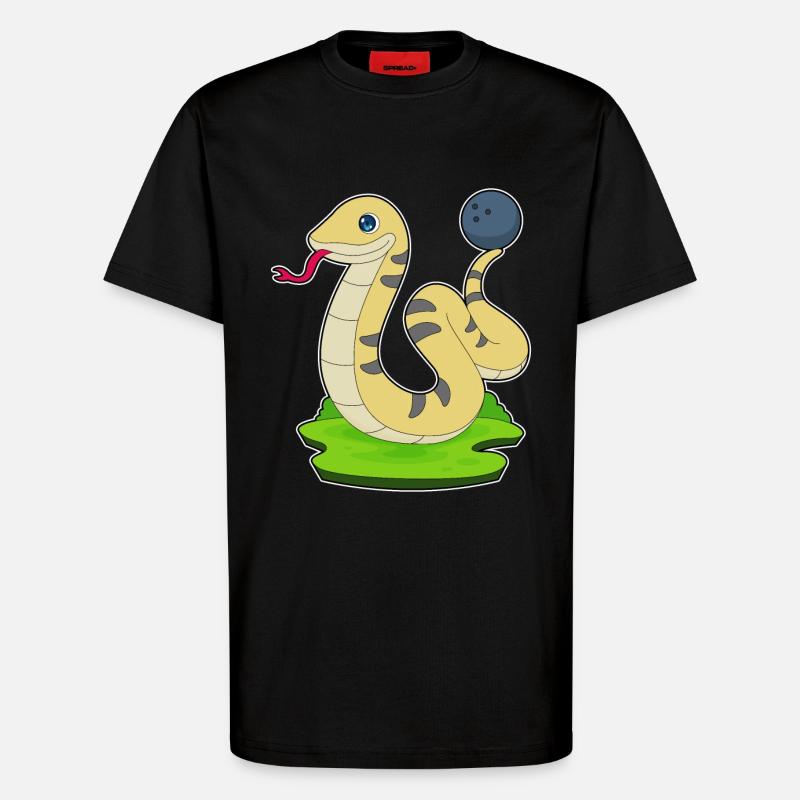 Snake Bowling Bowling Ball - T-Shirt - made by SPREAD - SOLID BLACK