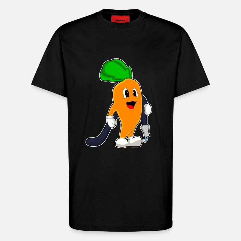 Carrot Firefighter Fire Hose - T-Shirt - made by SPREAD - SOLID BLACK