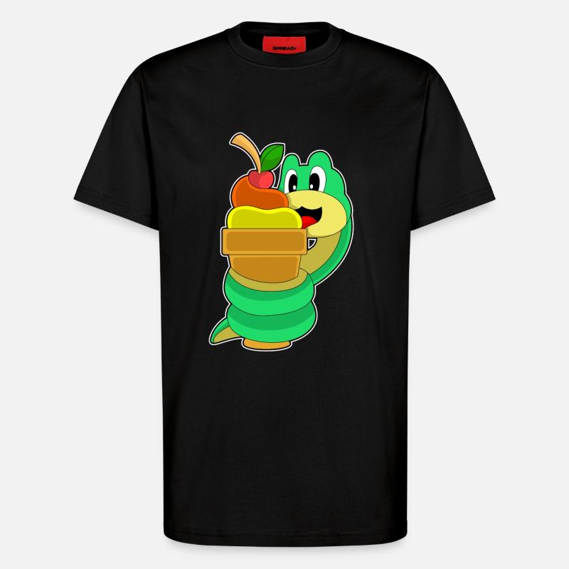 Crème glacée gaufre serpent - T-shirt bio décontracté fabriqué en UE - SOLID BLACK