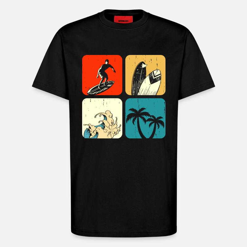 Surfen Surfer - T-Shirt - made by SPREAD - SOLID BLACK