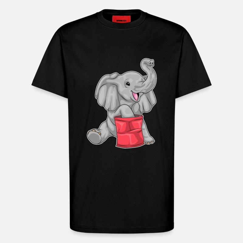 Chips d’éléphant - T-shirt bio décontracté fabriqué en UE - SOLID BLACK