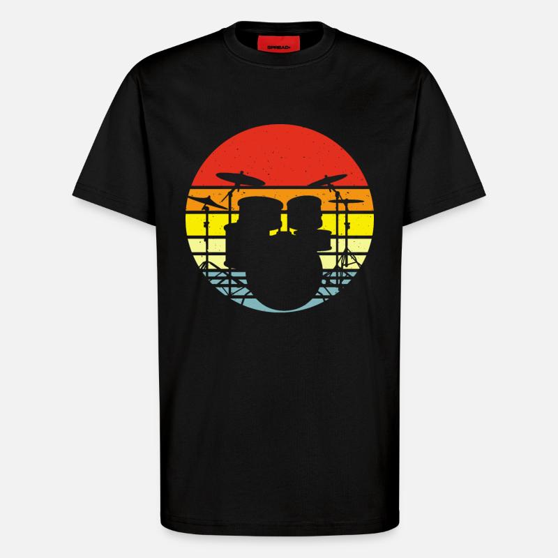 Drums Drummer Drummer - T-Shirt - made by SPREAD - SOLID BLACK