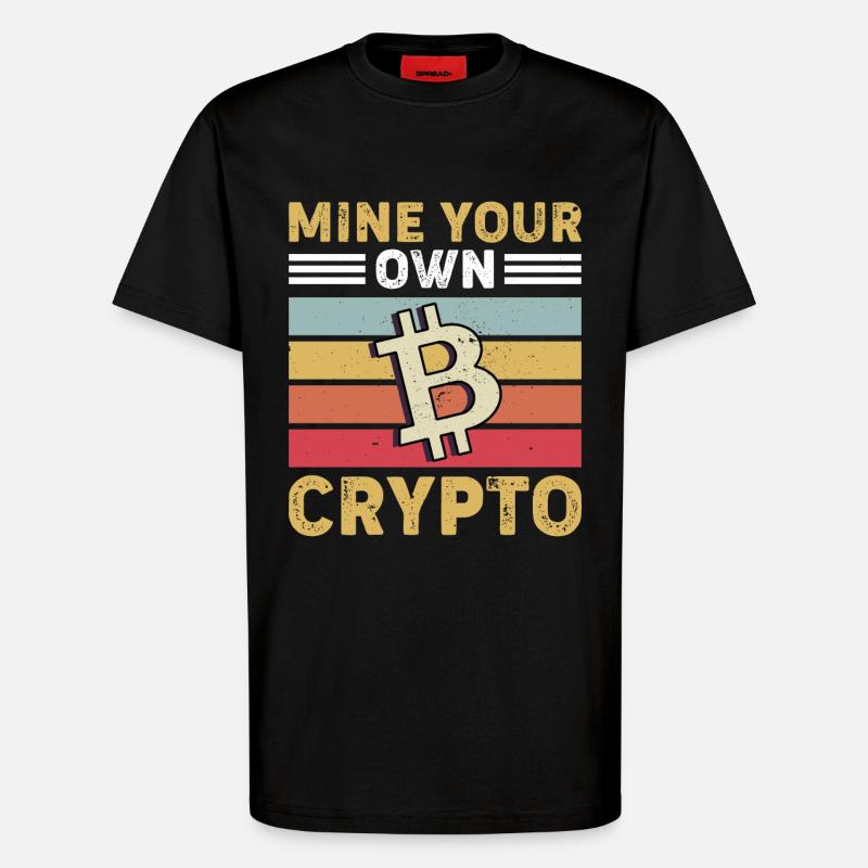 Bitcoin Krypto Kryptowährung - T-Shirt - made by SPREAD - SOLID BLACK