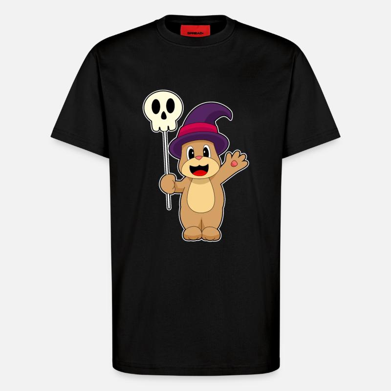 Bär Halloween Hexe Geist - T-Shirt - made by SPREAD - SOLID BLACK