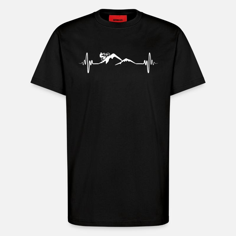 Mountain bikers heart palpitations - T-Shirt - made by SPREAD - SOLID BLACK