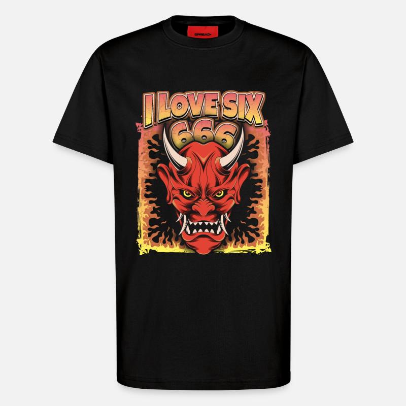 Devil-Devil, Satan Saying 666 - T-Shirt - made by SPREAD - SOLID BLACK