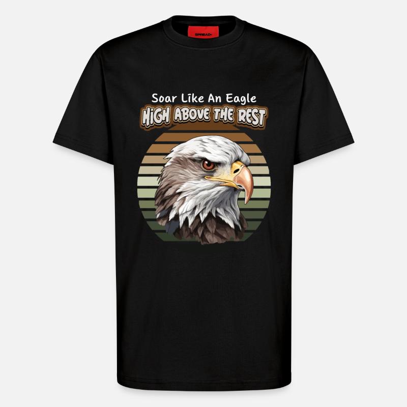 Eagle Illustration, Eagle Motif, Saying - T-Shirt - made by SPREAD - SOLID BLACK