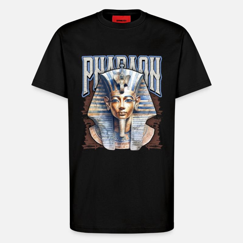 Tut-Ench-Amon, pharaon égyptien, Égypte - T-shirt bio décontracté fabriqué en UE - SOLID BLACK