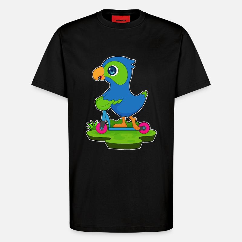Papagei Roller - T-Shirt - made by SPREAD - SOLID BLACK