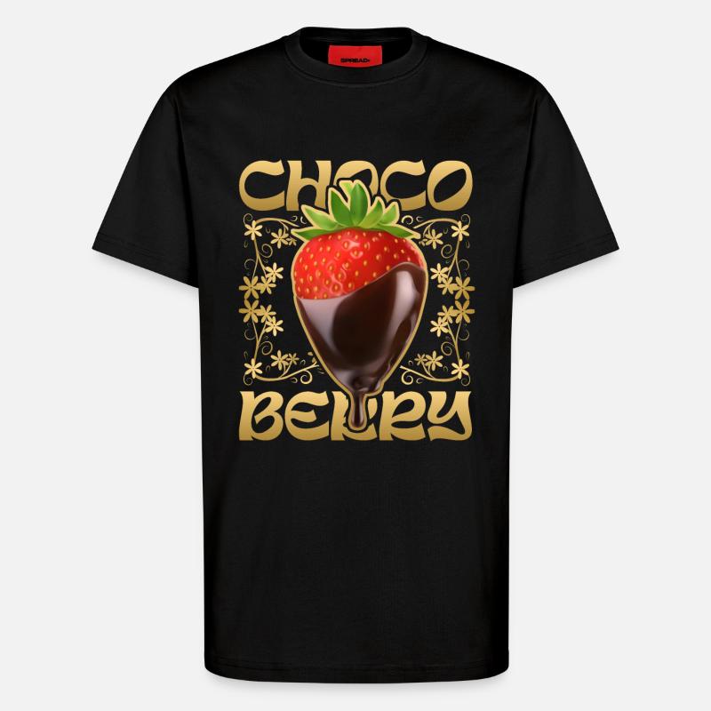 Erdbeere mit Schokolade - T-Shirt - made by SPREAD - SOLID BLACK